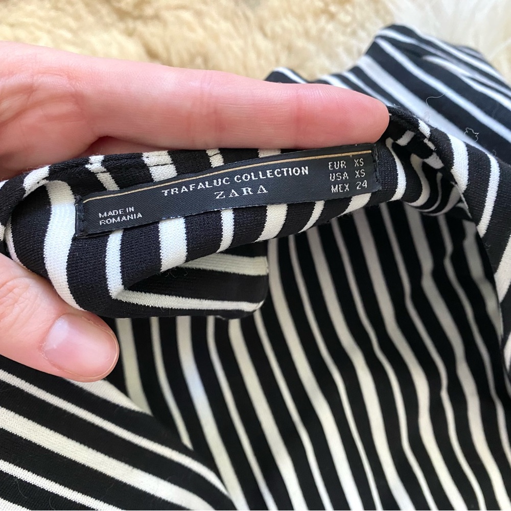 Zara Cut Out Striped Dress - Picture 4 of 9